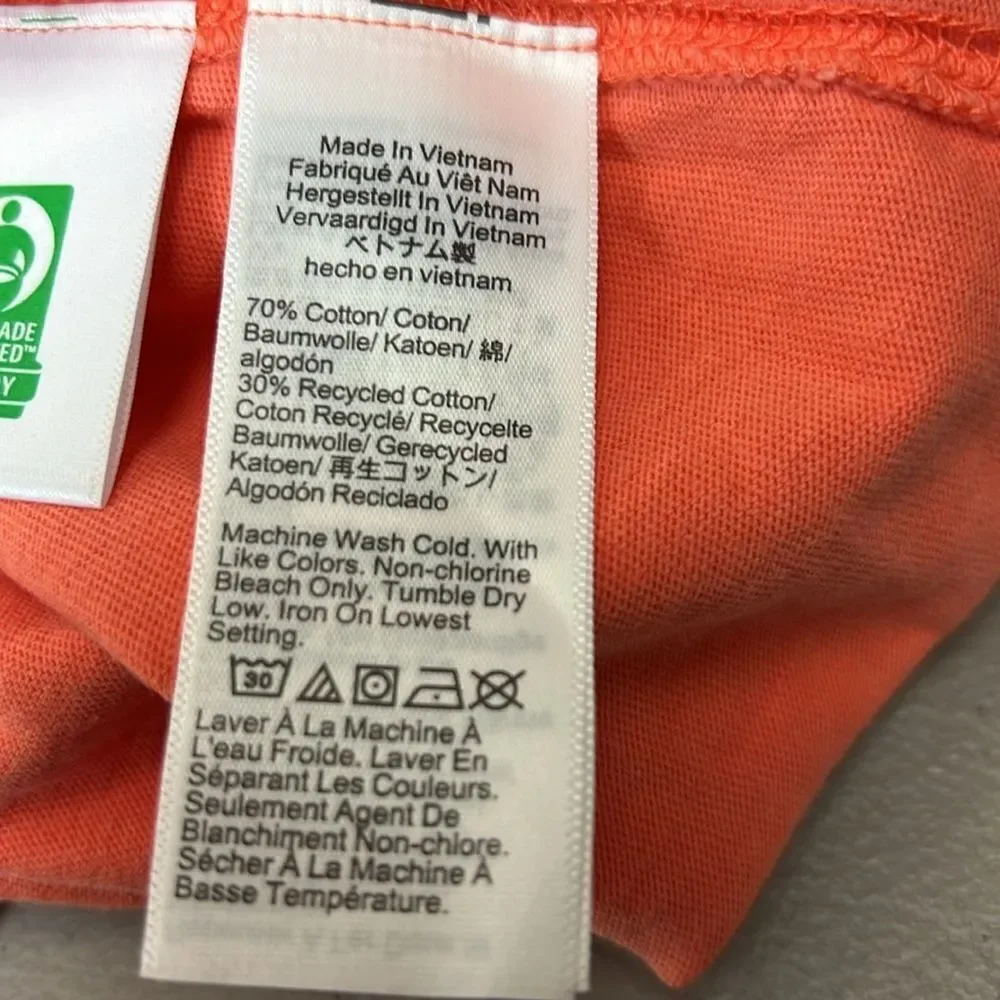 J. Crew BW379 orange Vintage-wash Cotton Pocket T-shirt size med NWT